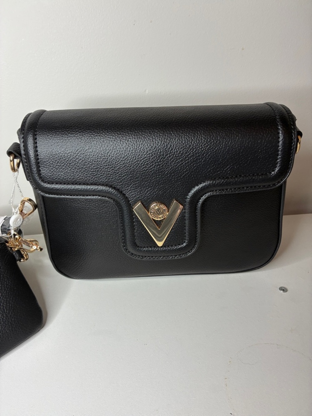 Valentino Orlandi Black Crossbody Bag with Matching Coin Pouch NWT - Picture 4 of 15